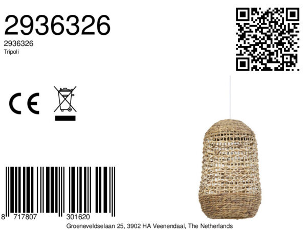 Rotan hanglamp in natuurlijke stijl Light & Living Tripoli - Ø 37,5 cm - Image 7