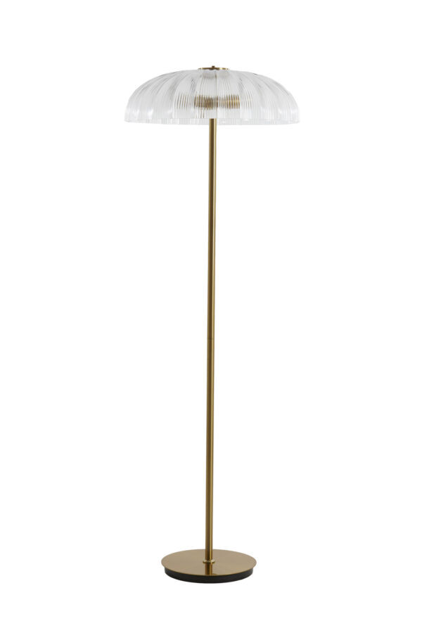 Klassieke vloerlamp goud met paraplu glas Light & Living Fungo - H 155 cm - Image 2