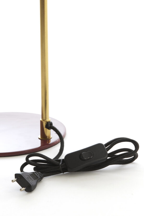 Vintage bordeaux rode bureaulamp Light & Living Maleka - H 47 cm - Image 6