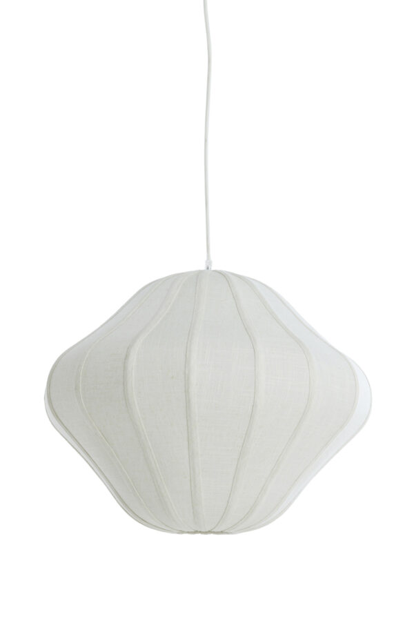 Witte ovale hanglamp met stoffen kap Light & Living Sukau - Ø 50 cm - Image 2