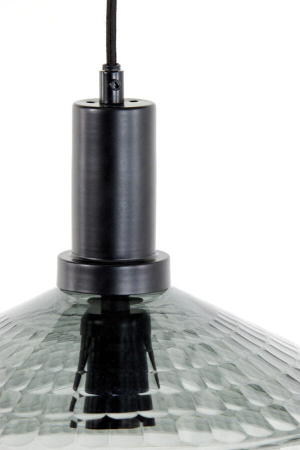 Grijze glazen hanglamp met structuur Light & Living Delilo - Ø 23 cm - Image 3