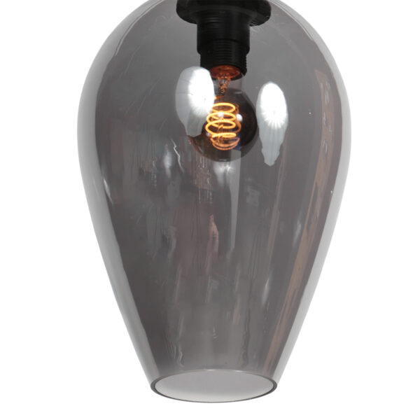 Hanglamp met smoke glazen druppelkap Mexlite HaloSwap - Ø 22,50 cm - Image 9