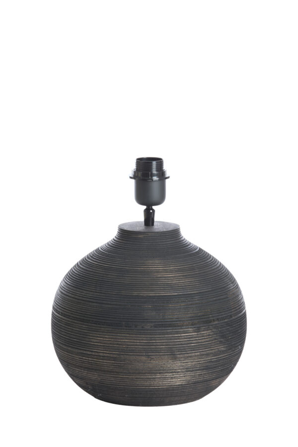Donkere ronde lampenvoet Light & Living Khomai - H 31,5 cm - Image 2