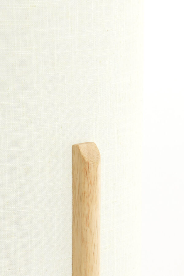 Houten tafellampje met stoffen lampenkap in beige Light & Living Litto - H 44 cm - Image 5