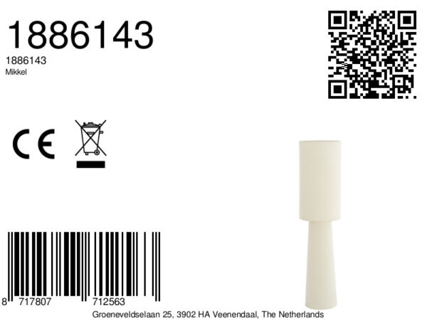 Cilindervormige beige staande lamp Light & Living Mikkel - H 165 cm - Image 9