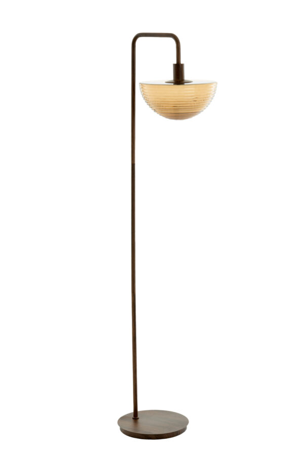 Vintage vloerlamp met amber glazen kap Light & Living Baylie - H 165 cm - Image 3