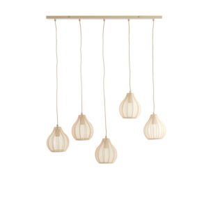Vijflichts hanglamp in neutrale tinten Light & Living Elati - B 100 cm