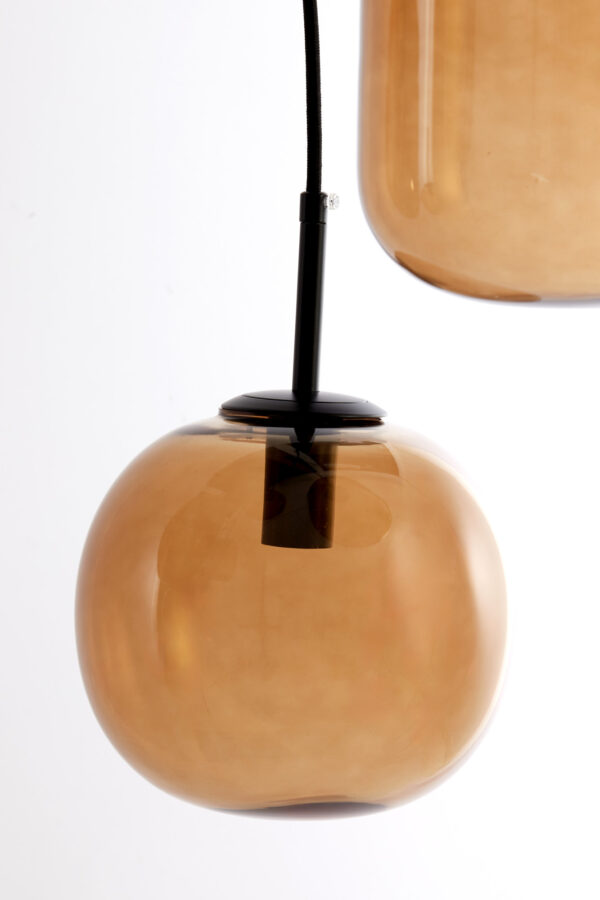 Amberkleurige glazen hanglamp Light & Living Mezza - B 120 cm - Image 5