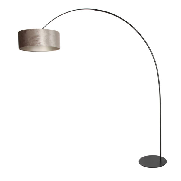 Simpele zwarte booglamp zilveren kap Anne Lighting Curve - Image 2