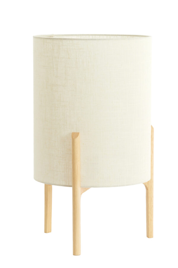 Beige stoffen cilindervormige tafellamp Light & Living Litto - H 58 cm - Image 3