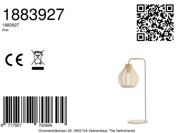 Beige draadframe tafellamp Light & Living Elati - H 60,5 cm - Image 7
