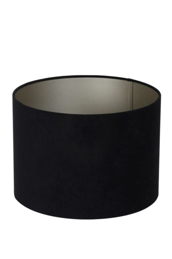 Zwarte cilindervormige lampenkap in stijl Light & Living Velours - Ø 25 cm - Image 6