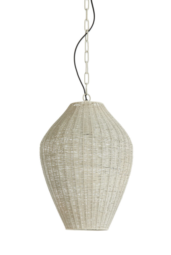 Witkleurige rieten hanglamp Light & Living Arriate - Ø 33 cm - Image 2