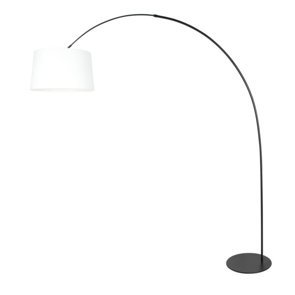 Minimalistische booglamp zwart met kap Anne Lighting Curve - Image 2