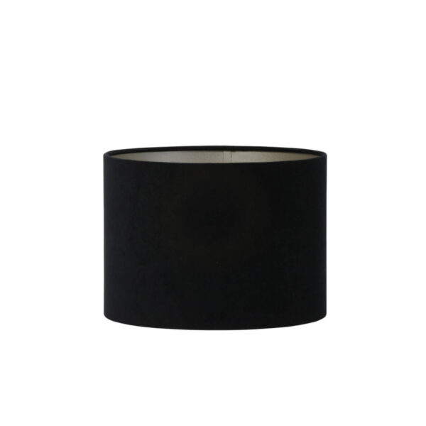 Zwarte cilindervormige lampenkap in stijl Light & Living Velours - Ø 25 cm