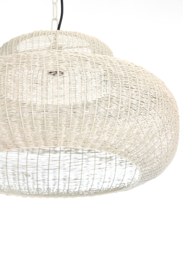 Witte rotan hanglamp met vlechtwerk Light & Living Piedra - Ø 35 cm - Image 3