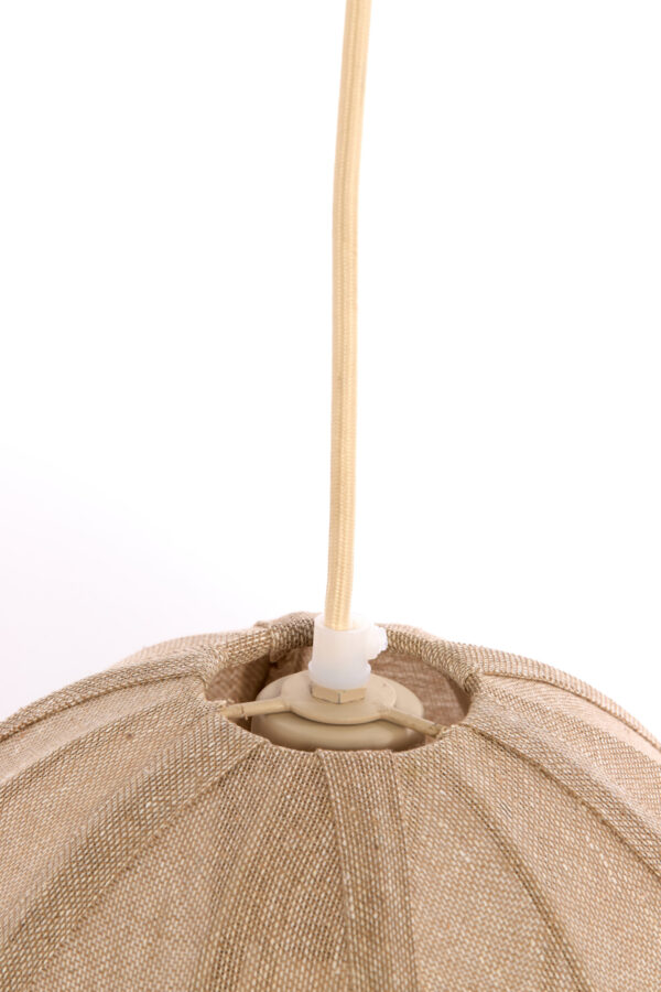 Zandkleurige stoffen hanglamp met rustige uitstraling Light & Living Sukau - Ø 50 cm - Image 5