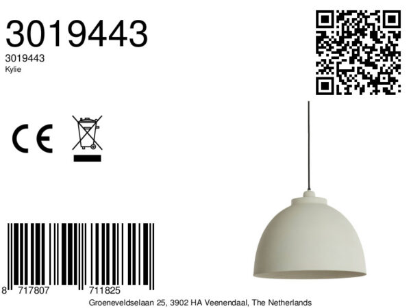 Witte koepelvormige hanglamp Light & Living Kylie - Ø 45 cm - Image 7