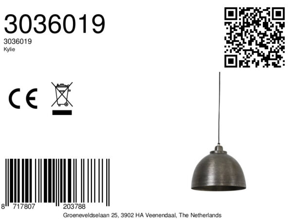 Industriële metalen hanglamp design Light & Living Kylie - Ø 30 cm - Image 9