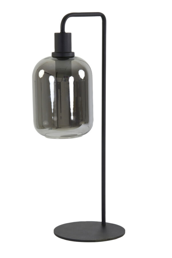 Rookgrijze glazen tafellamp met stijl Light & Living Lekar - H 60 cm - Image 3