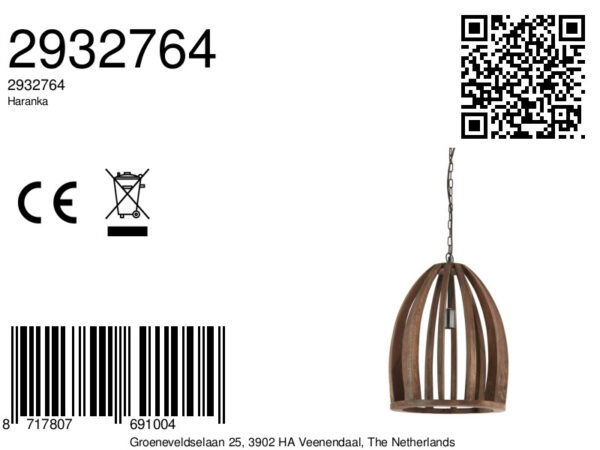 Houten hanglamp met open structuur Light & Living Haranka - Ø 38 cm - Image 8