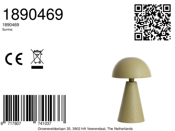 Groene cilindervormige bureaulamp Light & Living Surrina - H 49 cm - Image 7