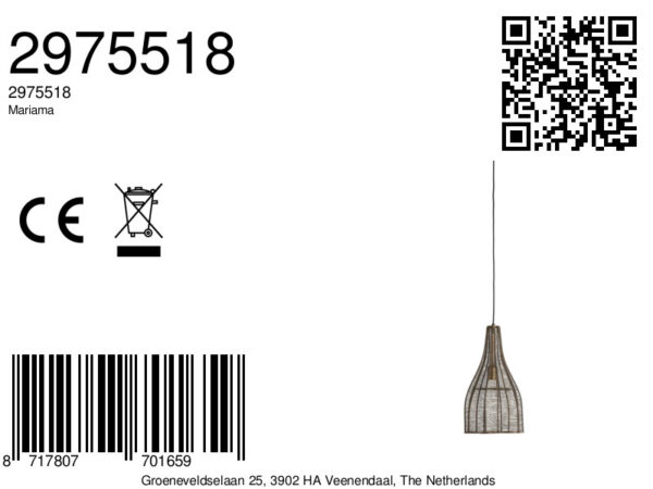 Industriële draad hanglamp met metaalstructuur Light & Living Mariama - Ø 25 cm - Image 10