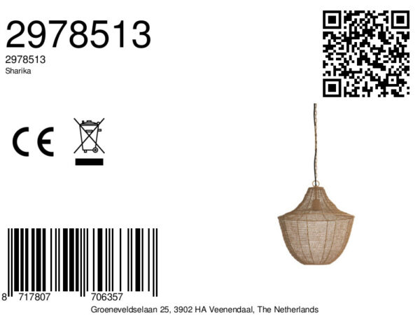 Natuurlijke rotan hanglamp kapvorm Light & Living Sharika - Ø 40 cm - Image 8