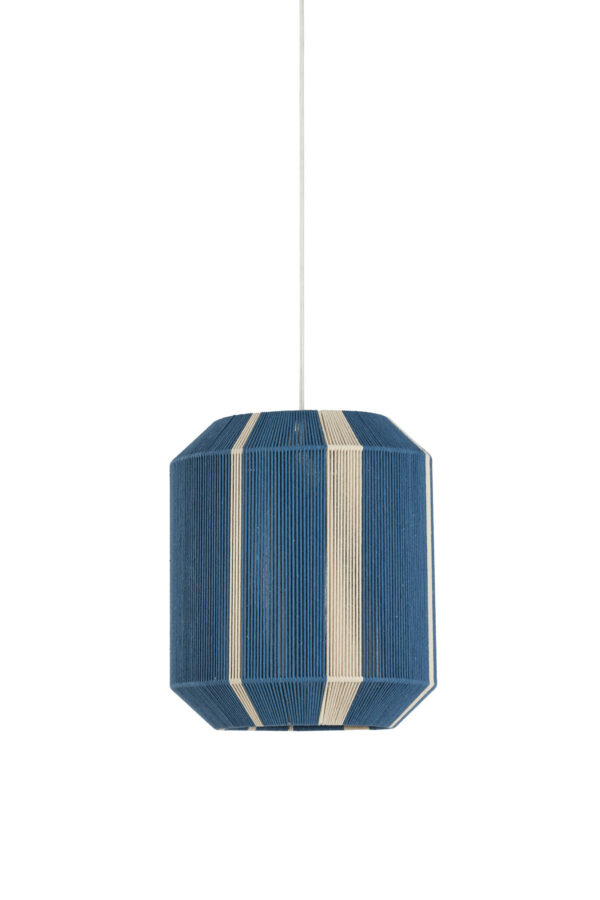 Blauw gestreepte hanglamp met textiel Light & Living Kozana - Ø 36 cm - Image 2