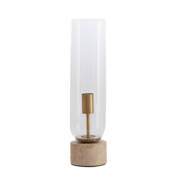 Zandkleurige tafellamp met glas Light & Living Rylano - H 47 cm