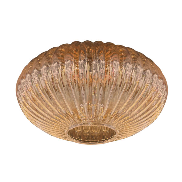 Stijlvolle hanglamp met 5 ribbelglazen in amberkleur Mexlite HaloSwap - Image 5