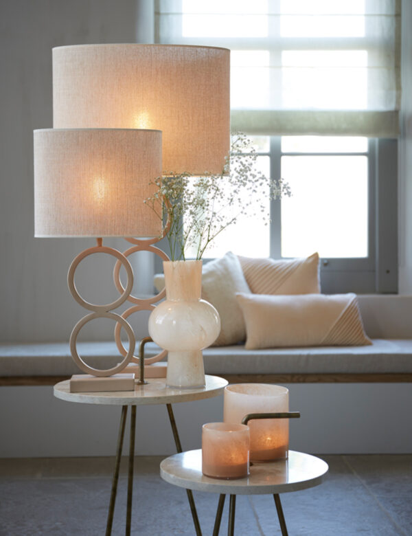 Beige lampenkap in cilindervormige stoffen Light & Living Breska - H 25 cm - Image 4