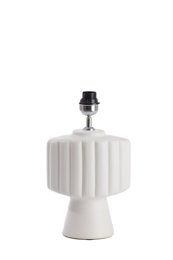 Witte keramische lampvoet geribbeld Light & Living Gandara - H 39 cm - Image 2