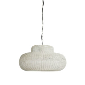 Wit gevlochten rotan hanglamp Light & Living Piedra - Ø 59 cm