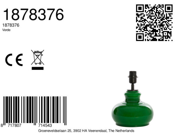 Groene glazen lampenvoet Light & Living Verde - H 28,5 cm - Image 8