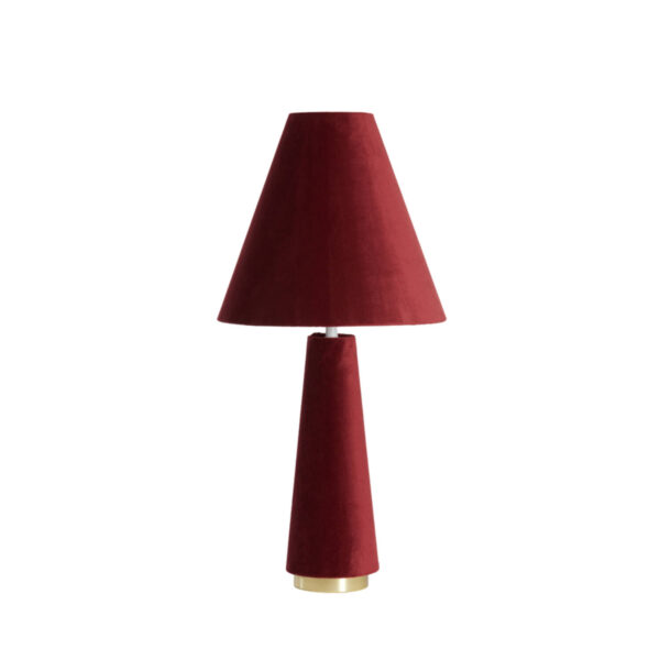 Rode tafellamp fluweel vintage Light & Living Devia - H 61 cm
