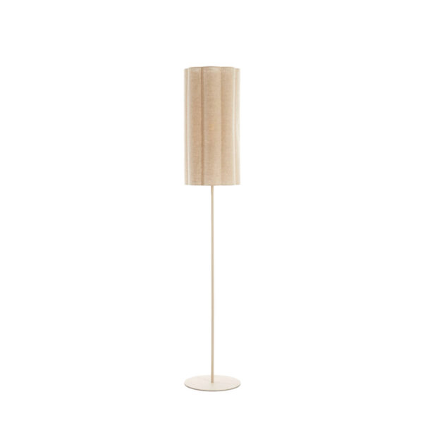 Beige stoffen japandi vloerlamp Light & Living Fringe - H 165 cm