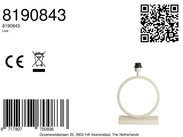 Trendy beige cirkel lampenvoet Light & Living Liva - Image 8