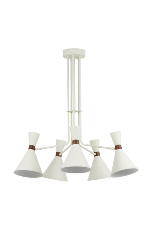 Vintage hanglamp in wit metaal Light & Living Hoodies - B 86,5 cm - Image 2
