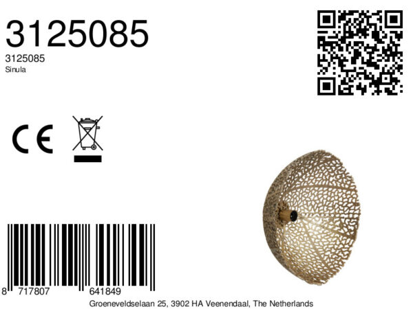 Geperforeerde gouden lampenkap Light & Living Sinula - H 22 cm - Image 7
