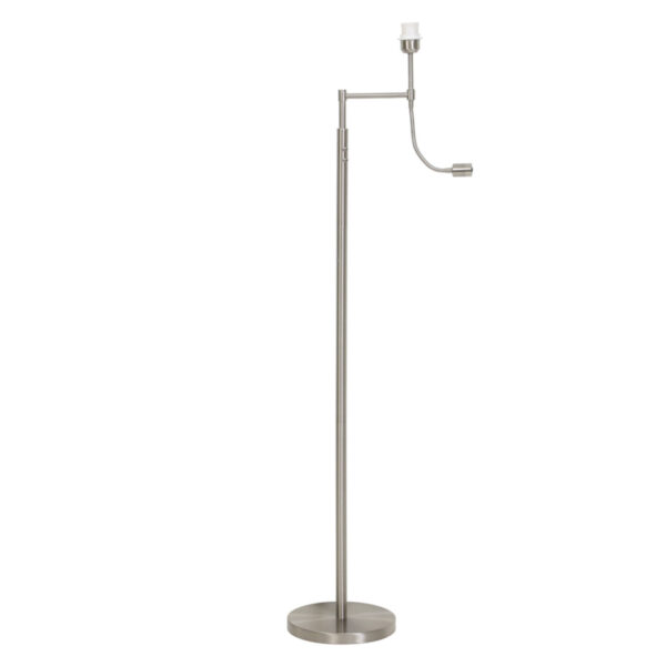 Staalkleurig armatuur met leeslampje Light & Living Calgary - H 138 cm