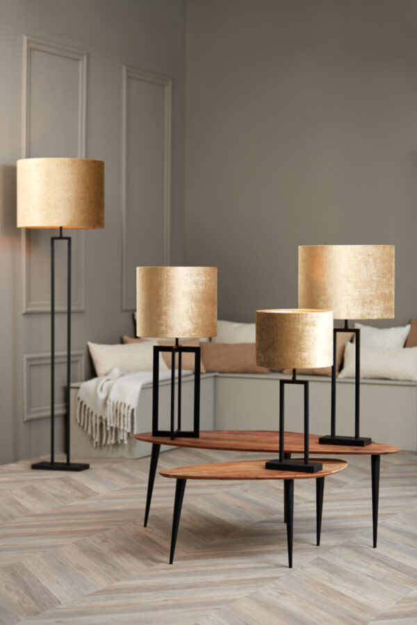 Gouden stoffen lampenkap cilindrisch Light & Living Gemstone - Ø 50 cm - Image 5