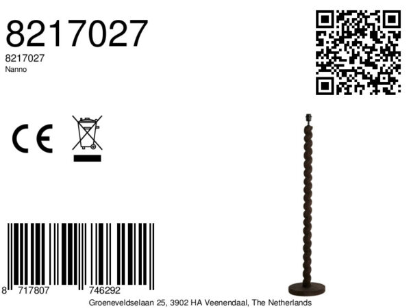 Donkere houten lampenvoet   Light & Living Nanno - H 138 cm - Image 7