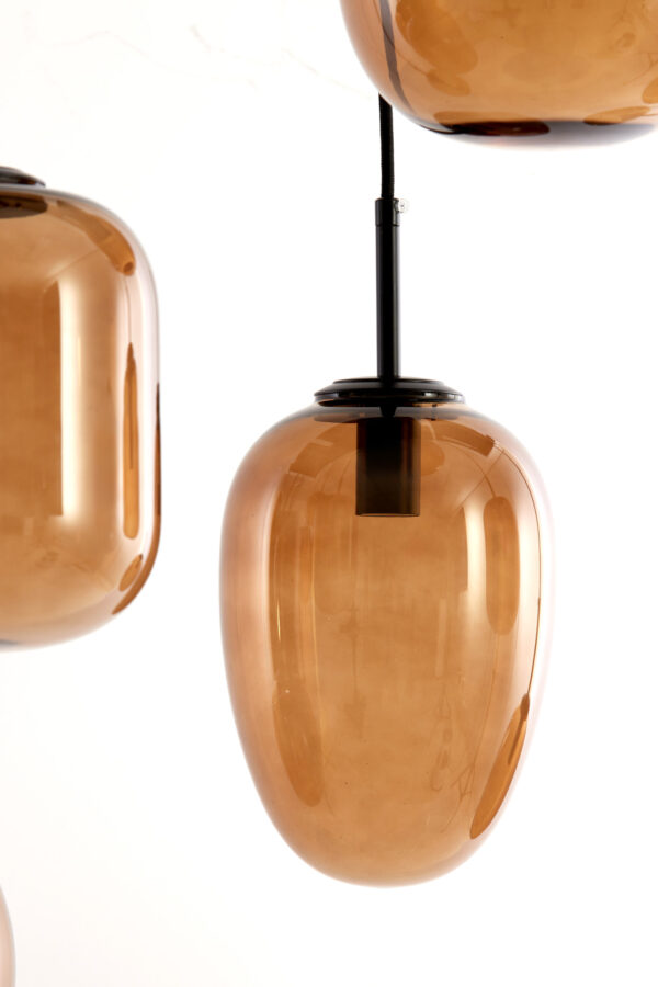 Amberkleurige glazen hanglamp Light & Living Mezza - B 120 cm - Image 3