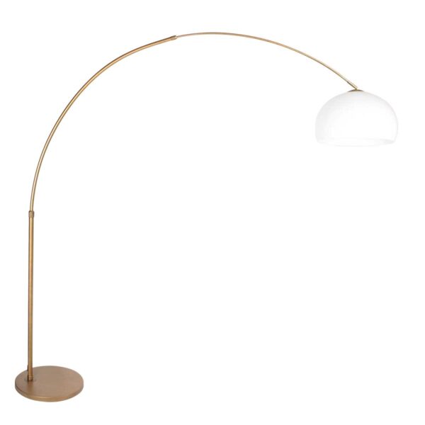 Klassieke booglamp brons met witte kap Steinhauer Sparkled Light