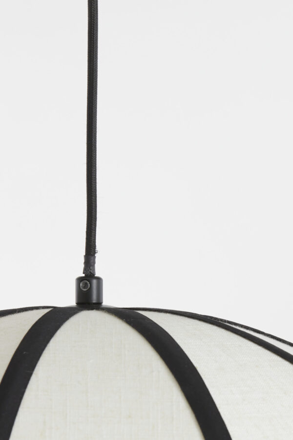 Zwart-witte hanglamp met franje-afwerking Light & Living Sulina - Ø 35 cm - Image 3
