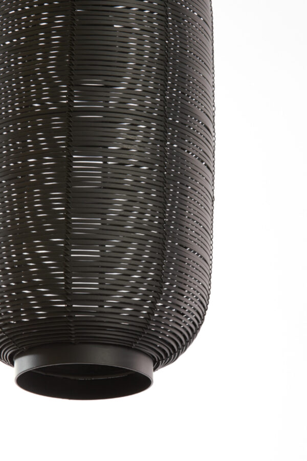 Zwarte rotan hanglamp met natuurlijk vlechtwerk Light & Living Tomek - Ø 21 cm - Image 4