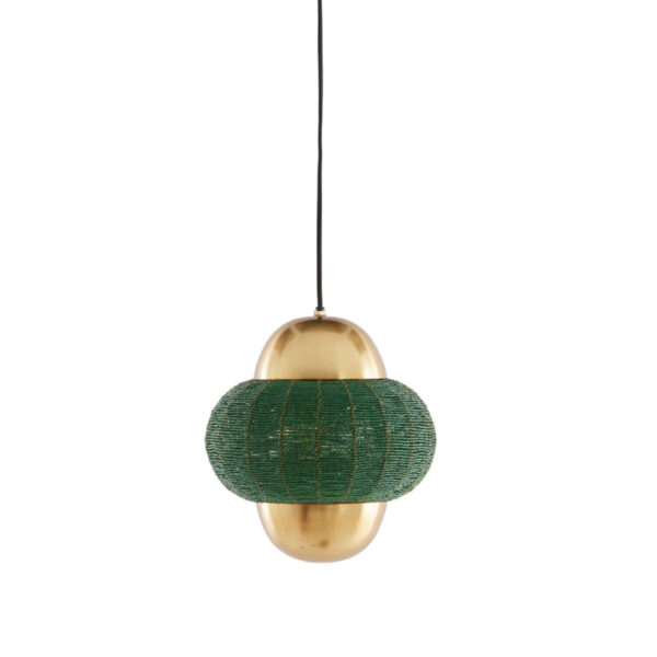 Groene stoffen hanglamp met goudaccent Light & Living Cetara - Ø 26 cm