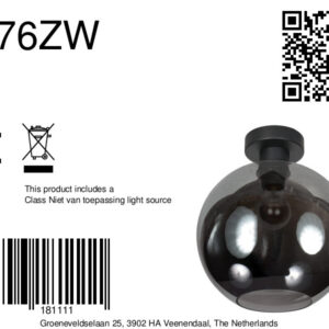zwarteplafonniererookglazenbolsteinhauerbloeba-ø30-8a
