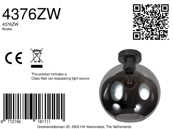 zwarteplafonniererookglazenbolsteinhauerbloeba-ø30-8a